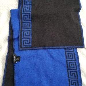 Versace Blue and Black Mens Scarf